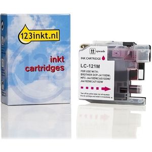 123inkt huismerk vervangt Brother LC-121M inktcartridge magenta