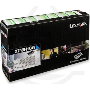 Lexmark X748H1CG toner cyaan hoge capaciteit (origineel)