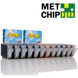 Inktpatroon Canon aanbieding: 2 x CLI-8 serie met chip (zwart + 5 kleuren) (123inkt huismerk)