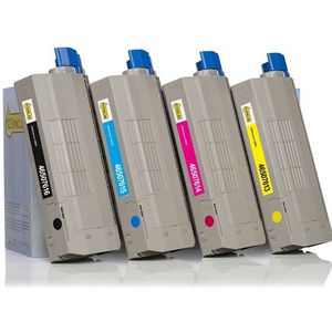 Toner OKI aanbieding: 46507616, 15, 14, 13 zwart + 3 kleuren (123inkt huismerk)