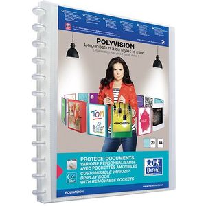 Oxford Polyvision Vario-Zipp presentatiemap flexibel A4 transparant (20 insteekhoezen)