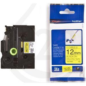 Brother TZe-FX631 Flexi ID tape zwart op geel 12 mm (origineel) - 8 meter