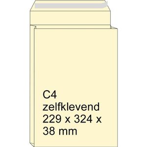 Monsterzak crème 229 x 324 x 38 mm - C4 zelfklevend (125 stuks)