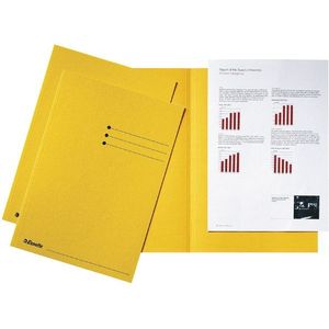 Esselte inlegmap karton met gelijke kanten en lijnbedrukking geel A4 (100 stuks)