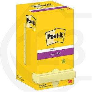 3M Post-it super sticky notes geel 76 x 76 mm (12 stuks)
