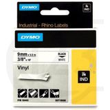 Dymo S0718580 / 18443 IND Rhino tape vinyl zwart op wit 9 mm (origineel)