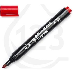123inkt permanent marker rood (2,5 mm rond)