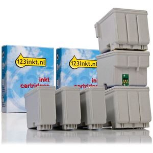 Inktpatroon Epson aanbieding: 3 x T036 zwart + 3 x T037 kleur (123inkt huismerk)
