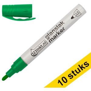 Aanbieding: 10x 123inkt glanslakmarker groen (1 - 3 mm rond)