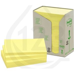 3M Post-it gerecycleerde notes toren geel 76 x 127 mm (16 pack)