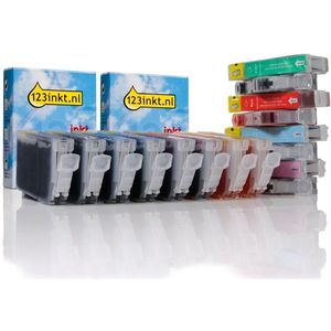 Inktpatroon Canon aanbieding 2 x BCI-6 serie (zwart + 7 kleuren C/M/Y/PC/PM/R/G) (123inkt huismerk)