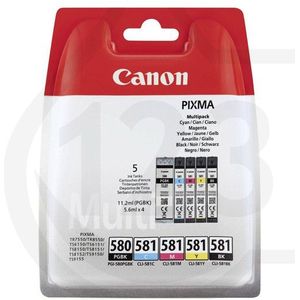 Inktcartridge Canon PGI-580BK / CLI-581 BK/C/M/Y-multipack (origineel), zwart