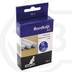 Kangaro stofvrij bordkrijt wit 12 stuks