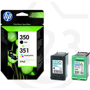 Duo verpakking HP 350 + HP 351 (SD412EE) inktcartridge zwart en kleur (origineel)