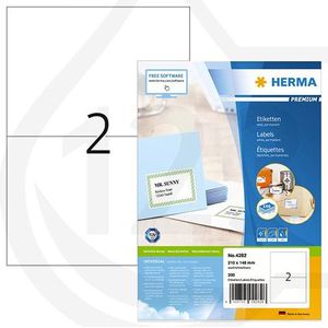 Herma Premium 4282 permanent hechtende etiketten 210 x 148 mm wit (200 etiketten)