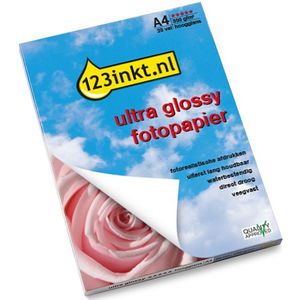 123inkt Ultra Glossy hoogglans fotopapier 300 g/m² A4 (20 vellen)