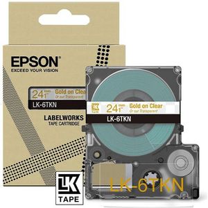 Epson LK-6TKN tape goud op metallic transparant 24 mm (origineel)