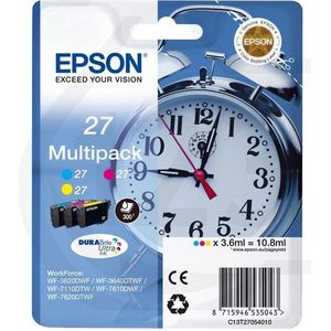 Inktcartridge Epson 27 (T2705) multipack 3 kleuren (origineel), geel