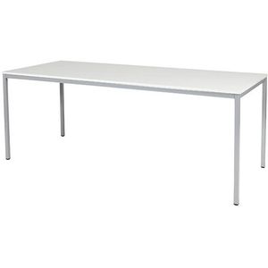 Schaffenburg Domino Basic vergadertafel aluminium onderstel krijtwit blad 200 x 80 cm
