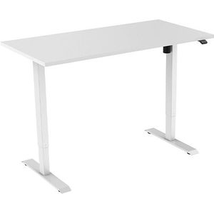 123inkt eElektrische zit-sta bureau wit onderstel wit blad 160 x 80 cm (1 motor)