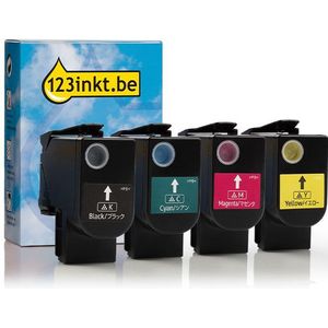 Toner Lexmark aanbieding: C232HK0, C0, M0, Y0 zwart + 3 kleuren (123inkt huismerk)