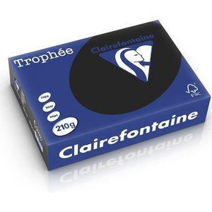 Clairefontaine gekleurd papier zwart 210 grams A4 (250 vel)