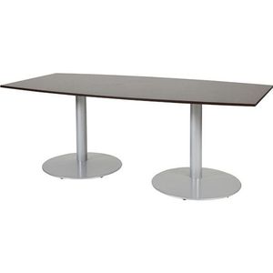 Schaffenburg Linesto vergadertafel tonvormig aluminium onderstel logan eiken blad 100 x 200 cm