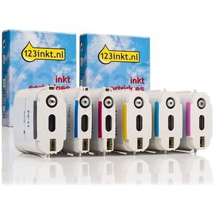 Inktpatroon Aanbieding: 123inkt huismerk vervangt HP 84 zwart + HP 85 kleuren