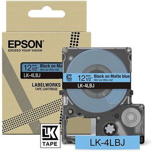 Epson LK-4LBJ matte tape zwart op blauw 12 mm (origineel)
