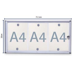 Maul MAULextraslim binnenvitrine 3 x A4 aluminium