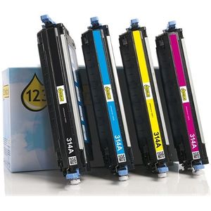 Toner Aanbieding: 123inkt huismerk set voor HP 314A: HP Q7560A, 61A, 62A, 63A zwart + 3 kleuren