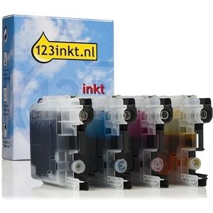 Inktpatroon Aanbieding: 123inkt huismerk vervangt Brother LC-221 zwart + 3 kleuren