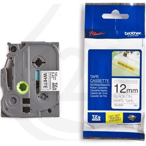 Brother TZe-S231 extra klevend tape zwart op wit 12 mm (origineel)