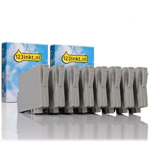 Inktpatroon Epson aanbieding T054-serie 2 soorten zwart + 5 kleuren + 1 optimizer (123inkt huismerk)