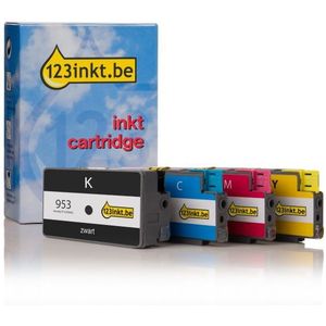 Inktpatroon 123inkt huismerk vervangt HP 953 (6ZC69AE) multipack zwart/cyaan/magenta/geel