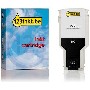 123inkt huismerk vervangt HP 738 (498N8A) inktcartridge zwart hoge capaciteit