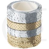 Folia washi tape hotfoil zilver/goud (4 stuks)
