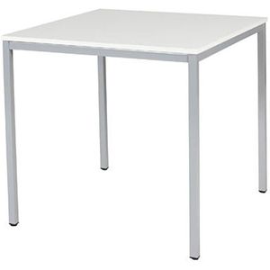 Schaffenburg Domino Basic vergadertafel aluminium onderstel krijtwit blad 80 x 80 cm