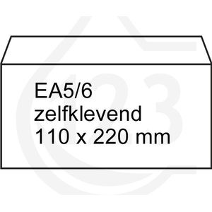 Dienst envelop wit 110 x 220 mm - EA5/6 zelfklevend (500 stuks)