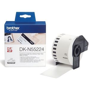 Brother DK-N55224 niet klevende papiertape wit (origineel)