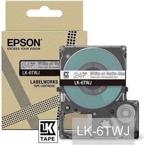 Epson LK-6TWJ matte tape wit op transparant 24 mm (origineel)