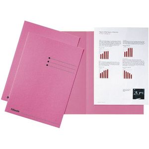 Esselte inlegmap karton met gelijke kanten en lijnbedrukking roze A4 (100 stuks)