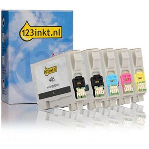 Inktpatroon Epson 405XL (T05H6) multipack 2x zwart + 3 kleuren (123inkt huismerk)