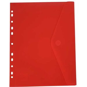 Bronyl documentenvelop A4 transparant rood met perforatierand