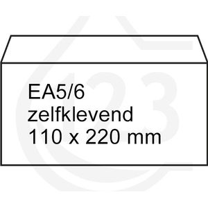Exclusive envelop wit 110 x 220 mm - EA5/6 zelfklevend (200 stuks)