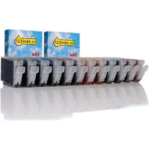 Inktpatroon Canon aanbieding 2 x BCI-6-serie (zwart BCI-6BK + 5 kleuren) (123inkt huismerk)