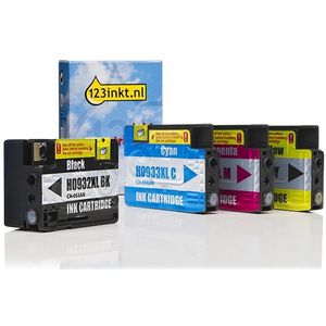 Inktcartridge 123inkt huismerk vervangt HP 932XL / HP 933XL multipack zwart/cyaan/magenta/geel