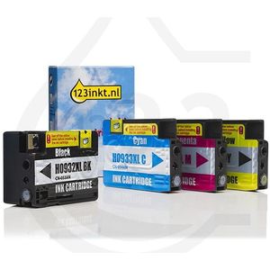 Inktcartridge 123inkt huismerk vervangt HP 932XL / HP 933XL multipack zwart/cyaan/magenta/geel