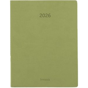 Brepols Timing Colora weekagenda met uurindeling 2026 groen (1 week per 2 pagina's) 6-talig