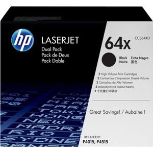 HP 64XD (Opruiming 2 x 1-pack los) zwart (CC364XD) - Toners - Origineel Hoge Capaciteit